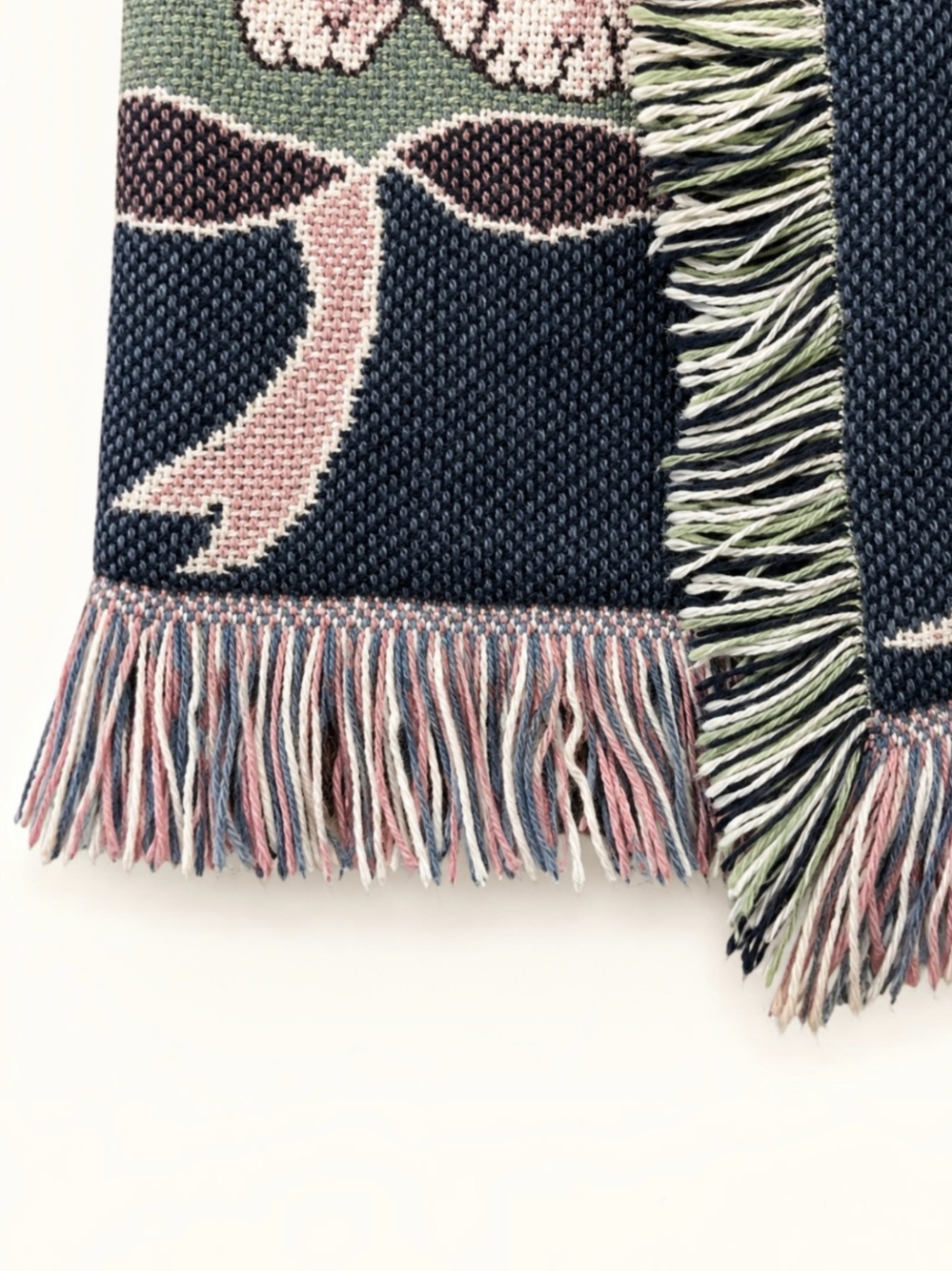 Sugar Street Weavers Rabbit Tulip Tapestry Fringe Vest M Cottagecore Folk Art - Picture 11 of 16